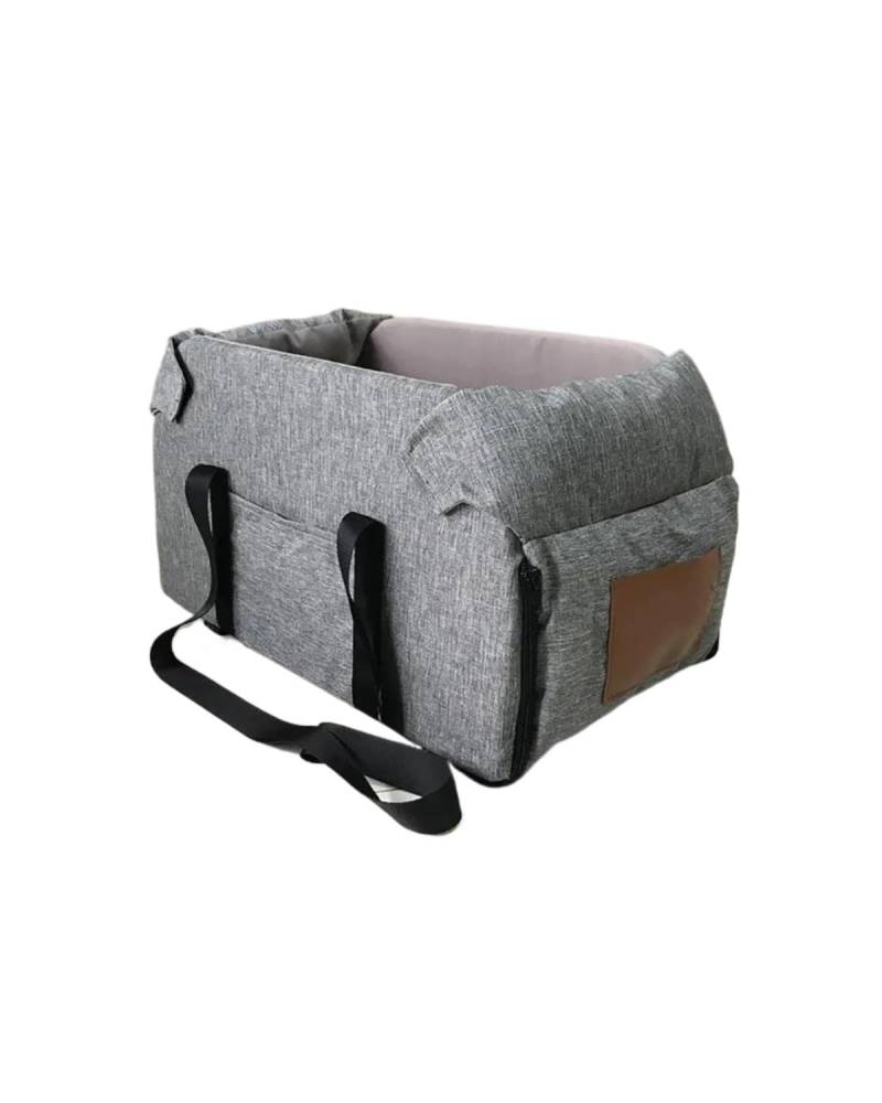 Hundesitz Auto 42X22X23cm Tragbare Haustier Katze Für Sitz Erhöhten Auto Für Sitz Für Hund Armlehne Für Kleine Hund Katze wasserdichte Hund Träger Reisetasche Verstellbarer Hundeautositz(Grey Small) von SHUGWA