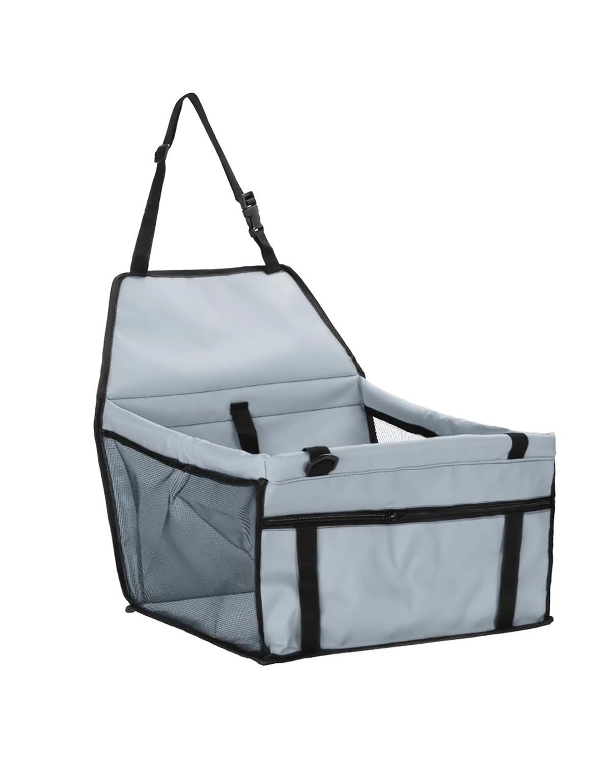 Hundesitz Auto 45x35x25cm Tragbare Haustier Katze Für Sitz Erhöhten Auto Für Sitz Für Hund Träger Kleine Mittelgroße Hund Katzen Haustier wasserdichte Reisetasche Verstellbarer Hundeautositz(Gray) von SHUGWA