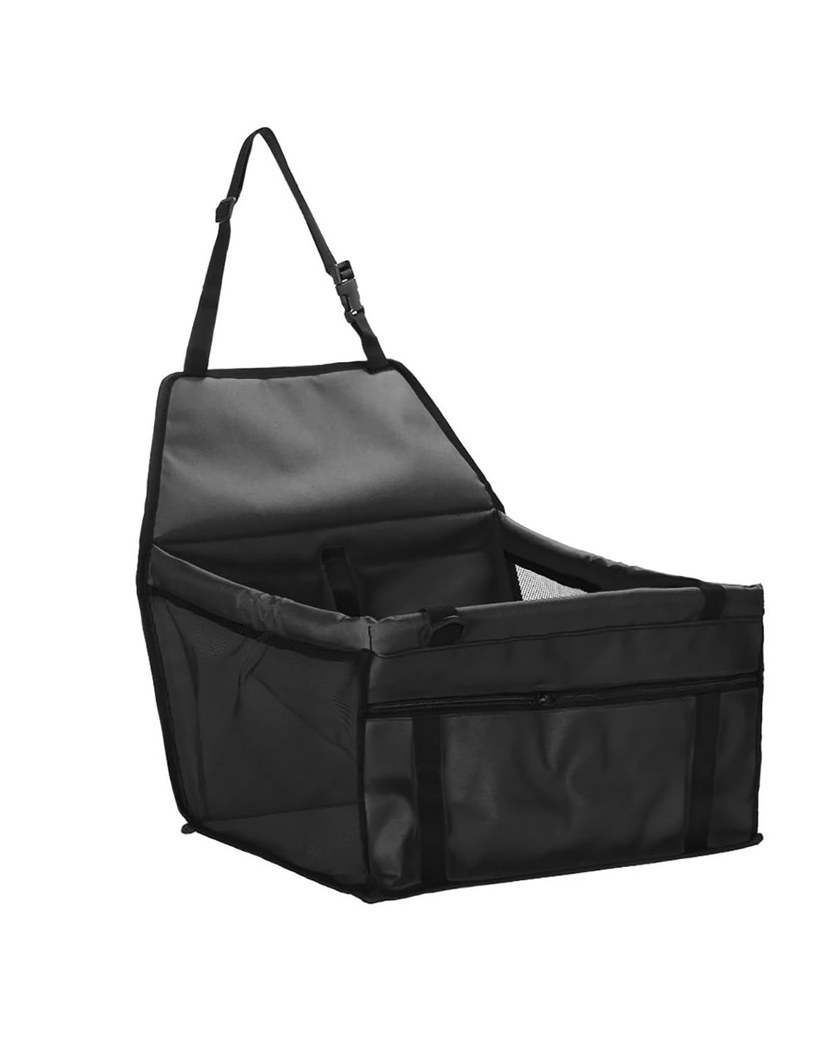 Hundesitz Auto 45x35x25cm Tragbare Haustier Katze Für Sitz Erhöhten Auto Für Sitz Für Hund Träger Kleine Mittelgroße Hund Katzen Haustier wasserdichte Reisetasche Verstellbarer Hundeautositz(Black) von SHUGWA