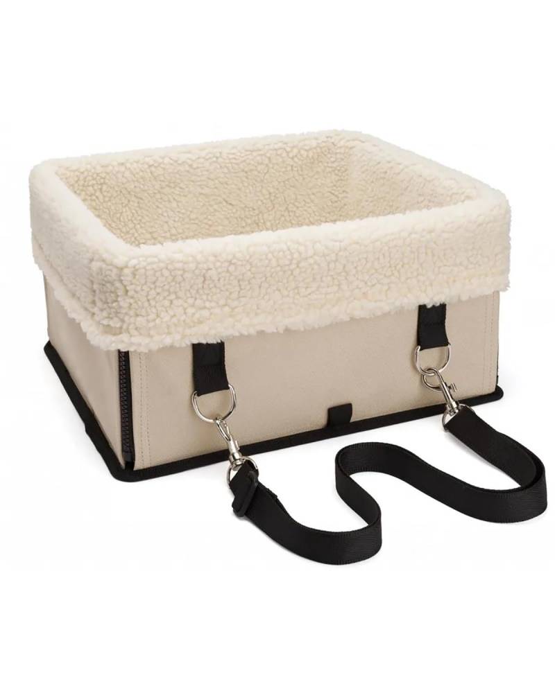 Hundesitz Auto 7 Farben Auto Reise Zubehör Tragen Kleine Haustier Hund Katze Faltbare Pet Booster Auto Für Sitz ML Verstellbarer Hundeautositz(Beige,L) von SHUGWA