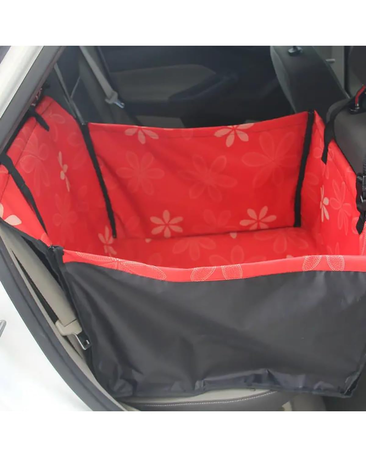 Hundesitz Auto Für Hunde Katzen Matte Decke Hinten Zurück Hängematte Protector Transportin Perro wasserdichte Pet Träger Hund Auto Für Sitz Abdeckung Tragen Verstellbarer Hundeautositz(RedFlower) von SHUGWA