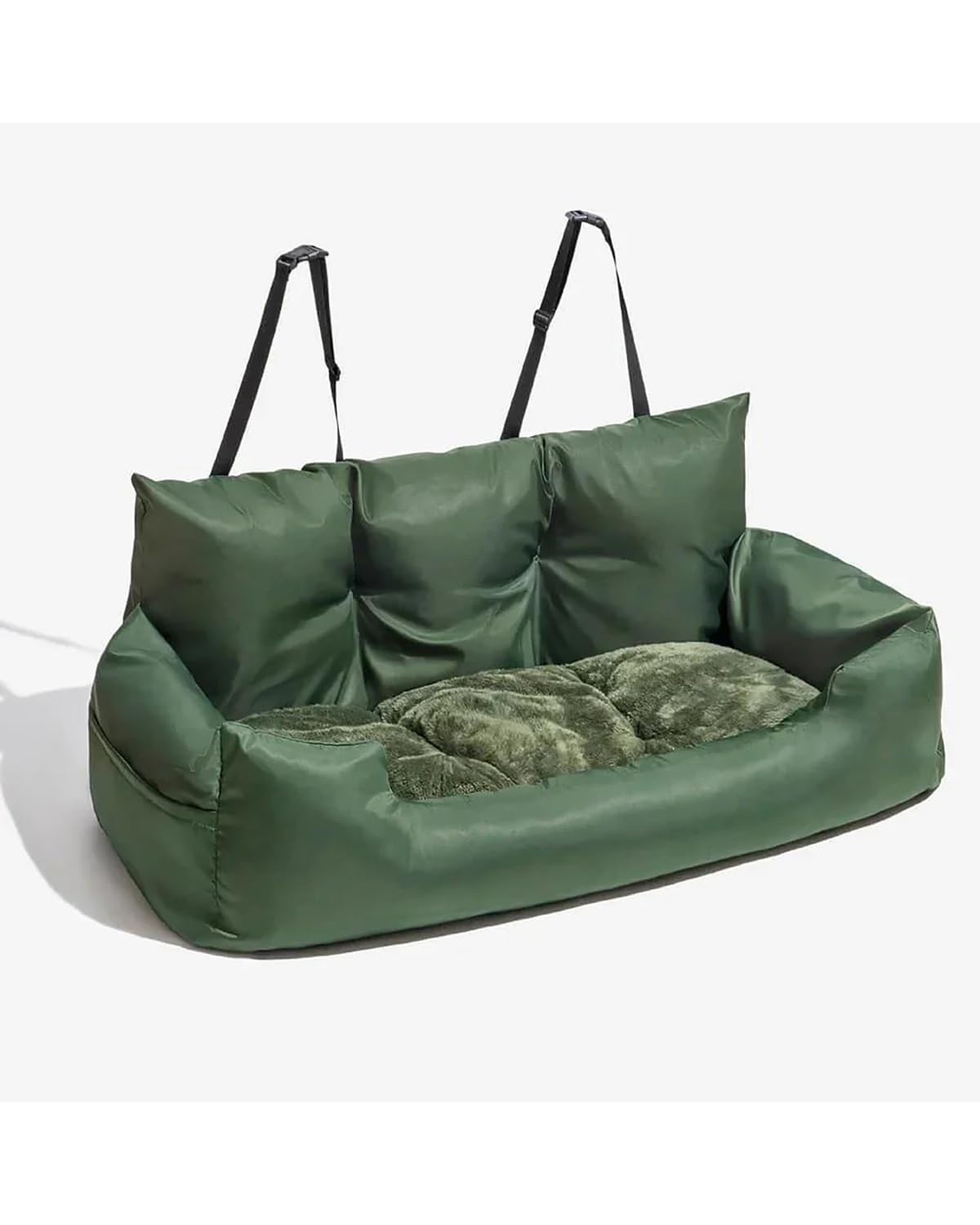 Hundesitz Auto Für Katzen Hunde Transportin Große Hundeträger Reise Hund Auto Für Sitzbezug Klapp Hängematte Pet Carriers Tasche Tragen Verstellbarer Hundeautositz(Military Green,120X42X37) von SHUGWA