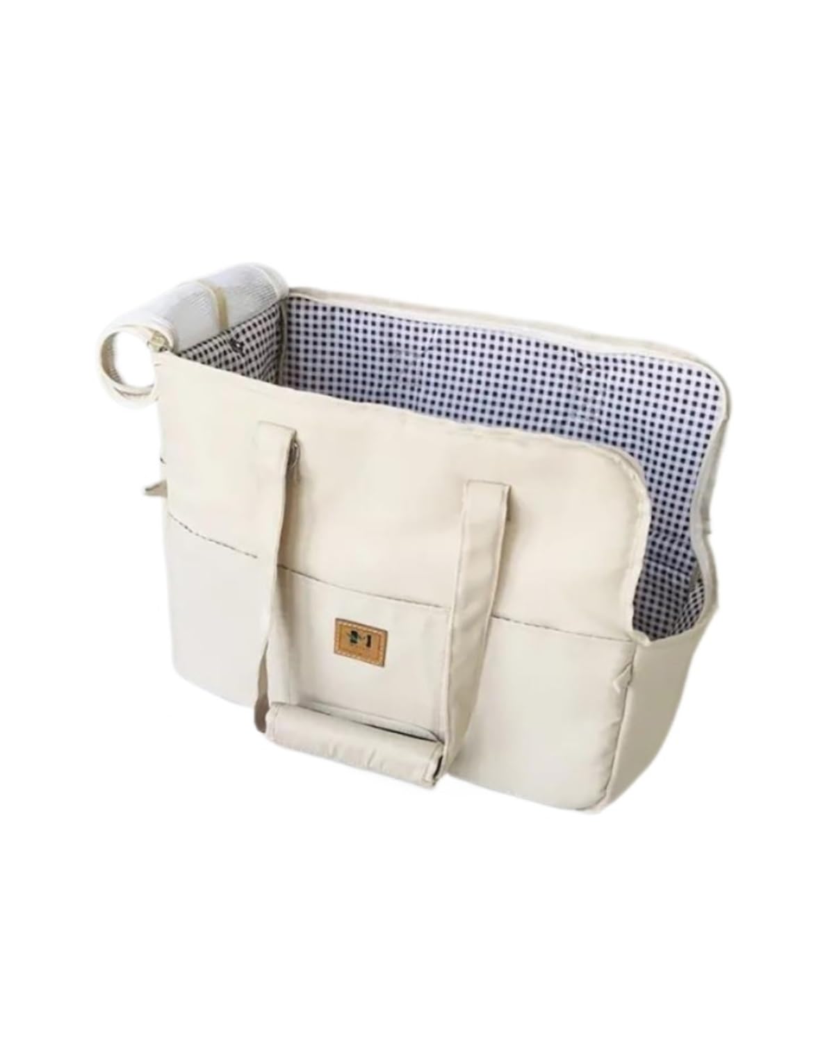 Hundesitz Auto Für Katzen Kleine Hunde Auto Für Sitzträger Haustierträger Tragbare Katze Und Hund Ausgehende Tasche Atmungsaktive Haustier-Tragetasche Reisetasche Verstellbarer Hundeautositz(Beige) von SHUGWA