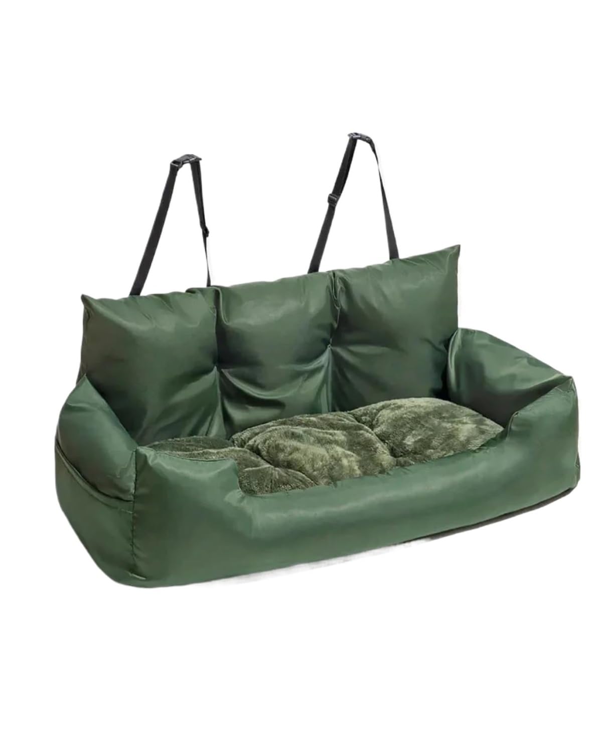 Hundesitz Auto Für Katzen Und Hunde Verbesserte Verdickte Baumwolle Großer Hundeträger Reisehund Auto Für Sitzbezug Faltbare Hängematte Haustier-Tragetasche Verstellbarer Hundeautositz(Military green, von SHUGWA