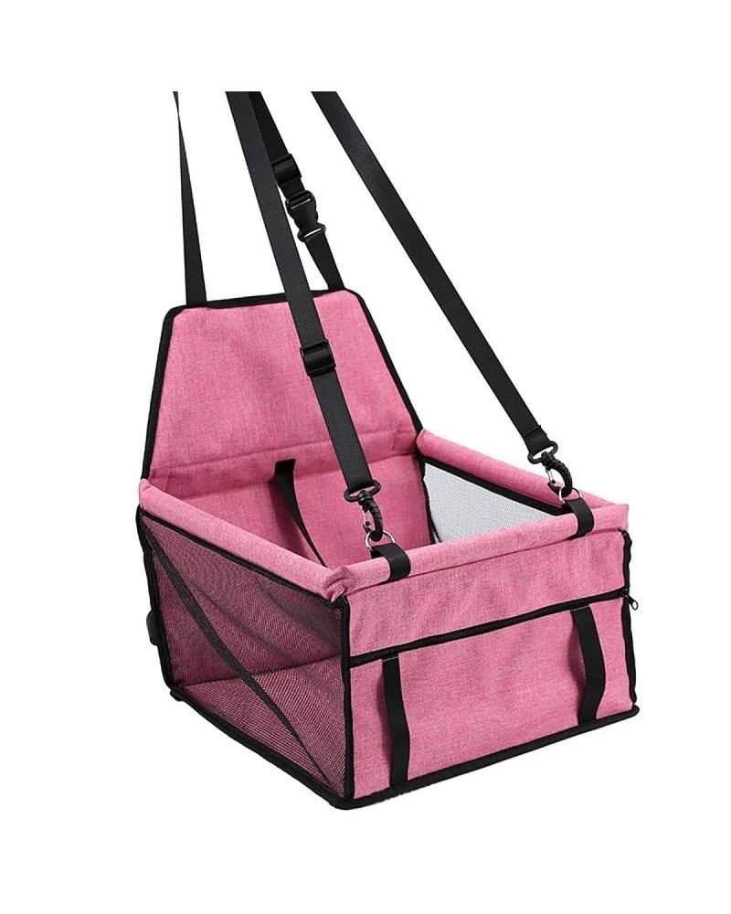 Hundesitz Auto Für Kleine Bis Mittelgroße Hunde Und Katzen Hunde-Reisekäfig-Zubehör Hundeauto Vordersitz Für Sitz Haustier-Booster Auto Für Sitz Verstellbarer Hundeautositz(Pink) von SHUGWA