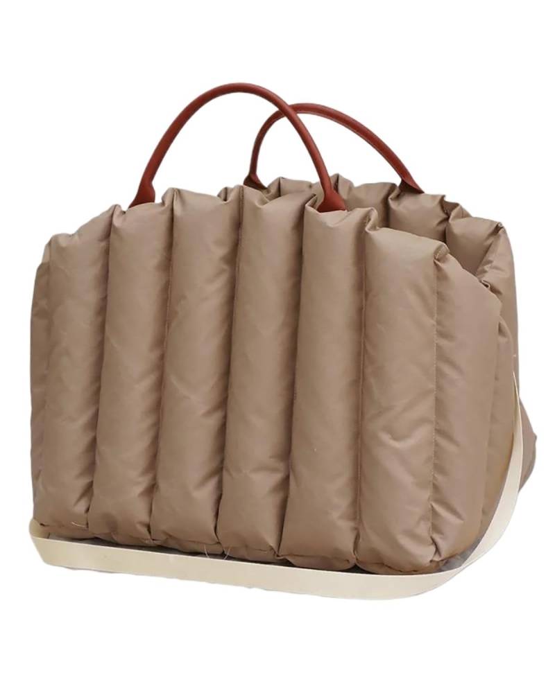 Hundesitz Auto Für Kleine Hunde Katzen Reisen Tragbares Haustier Hund Auto Für Sitz rutschfeste Träger Autobox Booster Zwingertasche Verstellbarer Hundeautositz(Light Brown,S(45x35x35cm)) von SHUGWA