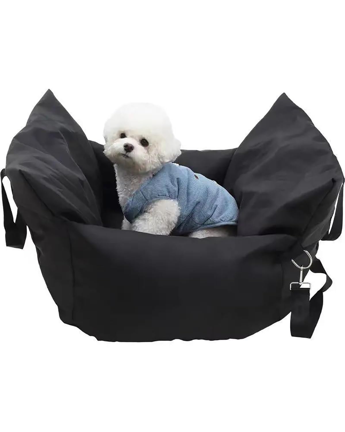 Hundesitz Auto Für Kleine Hunde Kleine Haustiere Hunde Booster Für Sitz Hund Handtasche Träger Welpen Reise Auto Für Sitz Armaturen Hund Für Sitz Auto Konsole Verstellbarer Hundeautositz(Black) von SHUGWA