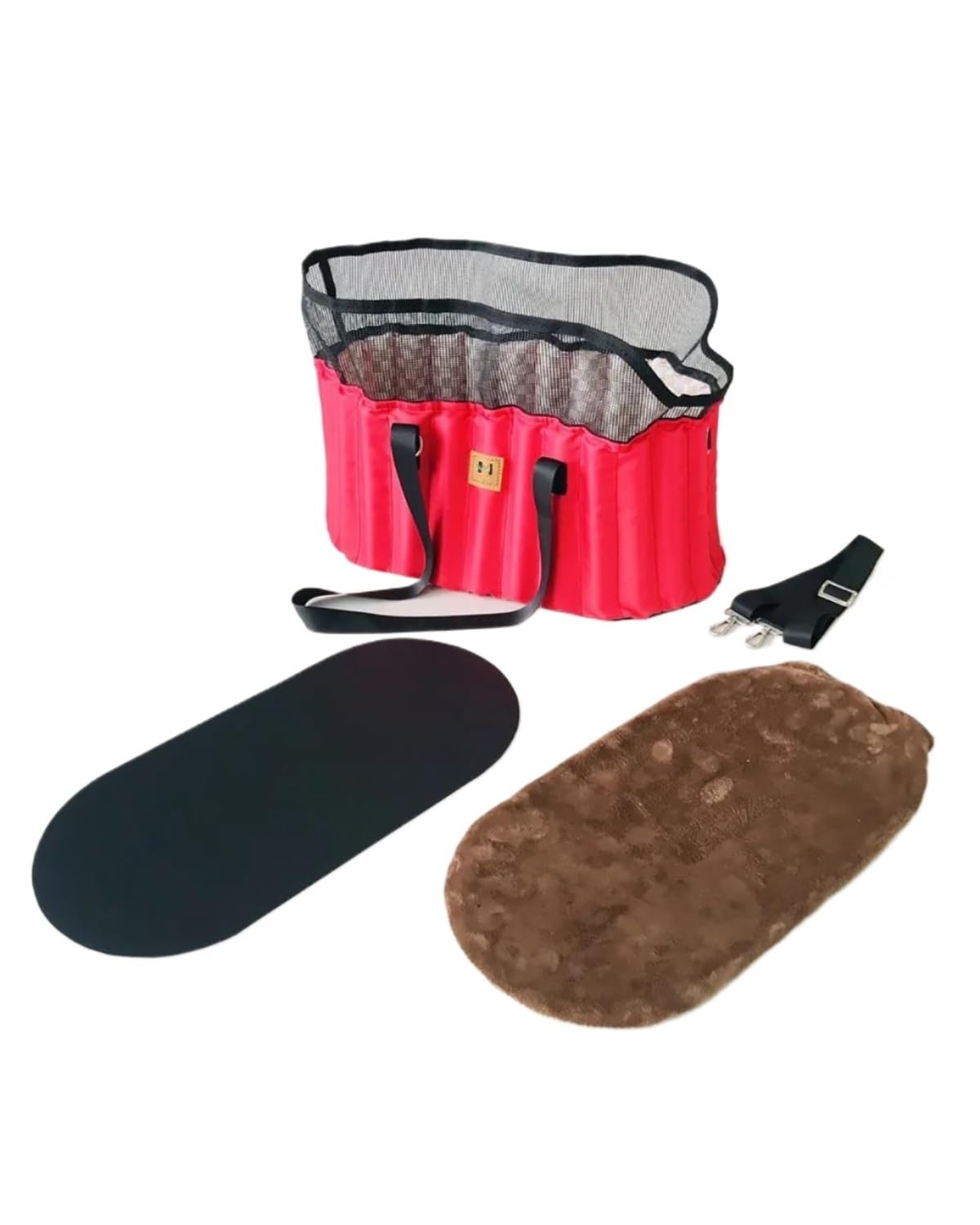 Hundesitz Auto Für Kleine Hunde Welpen Und Katzen Auto Für Sitzträger Haustierträger Hundekatzenträger Tragbare Wellenförmige Handtasche Haustier-Einkaufstasche Verstellbarer Hundeautositz(Red) von SHUGWA