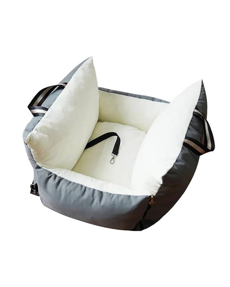 Hundesitz Auto Haustier-Auto Für Sitz Bett Zwinger Doppelseitiger Stoff Vollständig Abnehmbar Waschbar Hundebezug Zubehör Verstellbarer Hundeautositz(Dark Gray) von SHUGWA