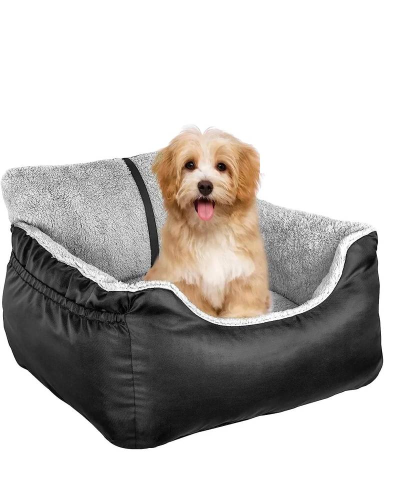 Hundesitz Auto Haustier-Auto Für Sitz Für Große Mittelgroße Hunde Waschbarer Hunde-Booster Haustier-Auto Für Sitz Abnehmbares Hundebett Verstellbarer Hundeautositz(Black-55x50x35cm) von SHUGWA