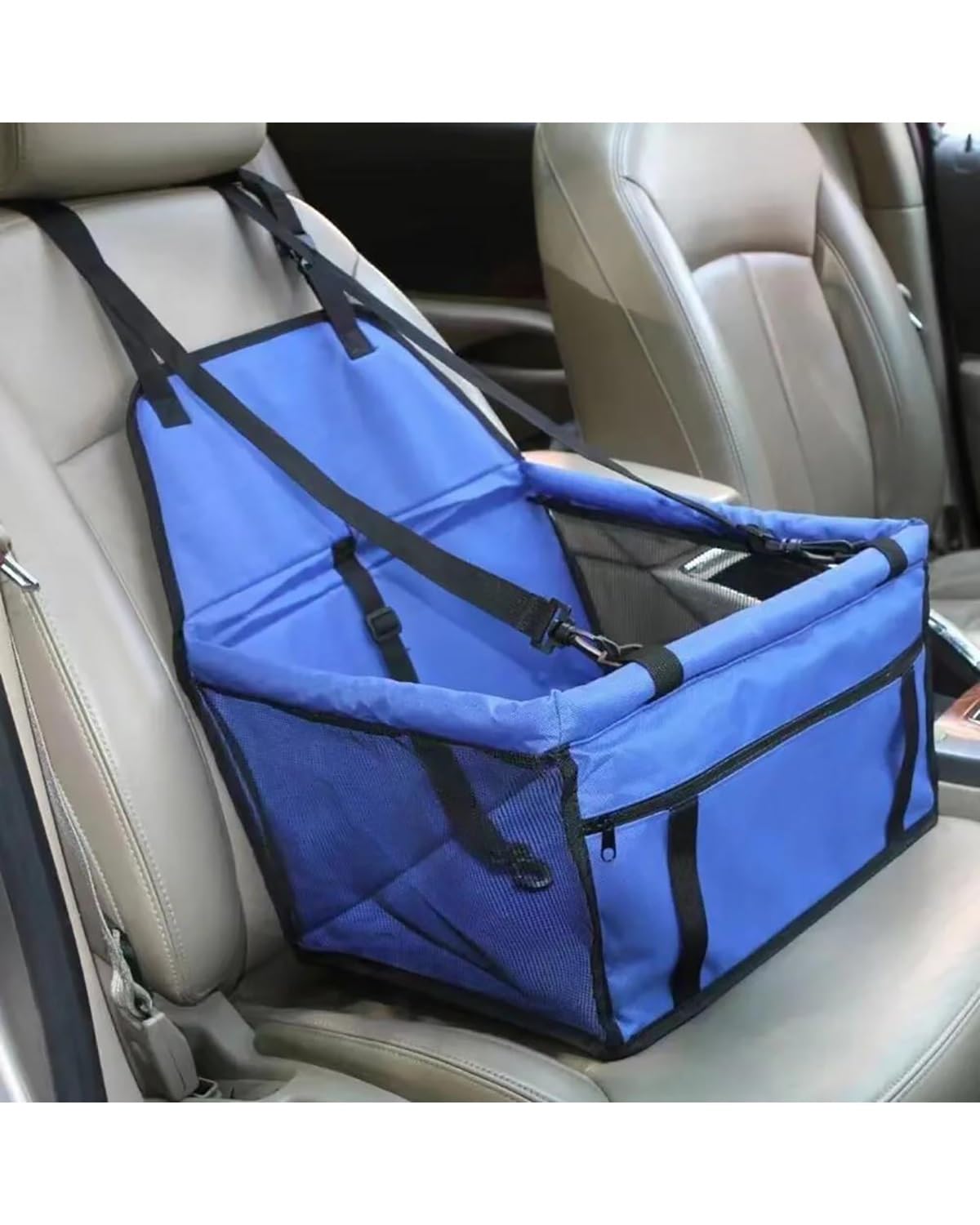 Hundesitz Auto Haustier Auto Für Sitz Wasserdicht Faltbare Reise Haustier Hund Für Sitz Katze Hund Reisetasche Haustier Auto Fahrt Liefert Verstellbarer Hundeautositz(Blue) von SHUGWA