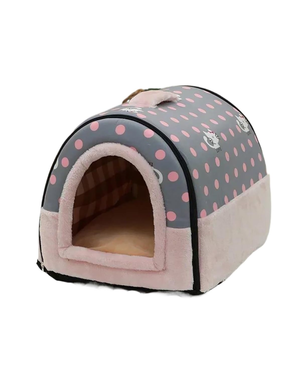 Hundesitz Auto Haustierbett Hundehütte Zwinger Weiches Zelt Für Den Innenbereich Geschlossener Warmer Plüsch-Schlafnestkorb Mit Abnehmbarem Kissen Reisezubehör Hunde Verstellbarer Hundeautositz(C,60X4 von SHUGWA