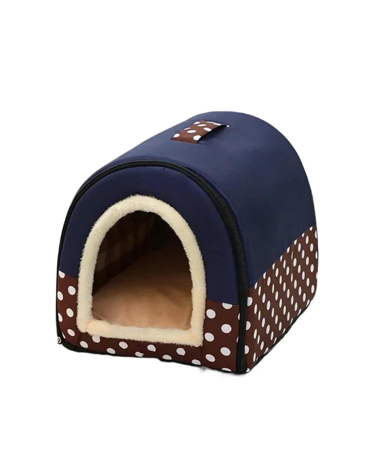 Hundesitz Auto Haustierbett Hundehütte Zwinger Weiches Zelt Für Den Innenbereich Geschlossener Warmer Plüsch-Schlafnestkorb Mit Abnehmbarem Kissen Reisezubehör Hunde Verstellbarer Hundeautositz(S,47X3 von SHUGWA