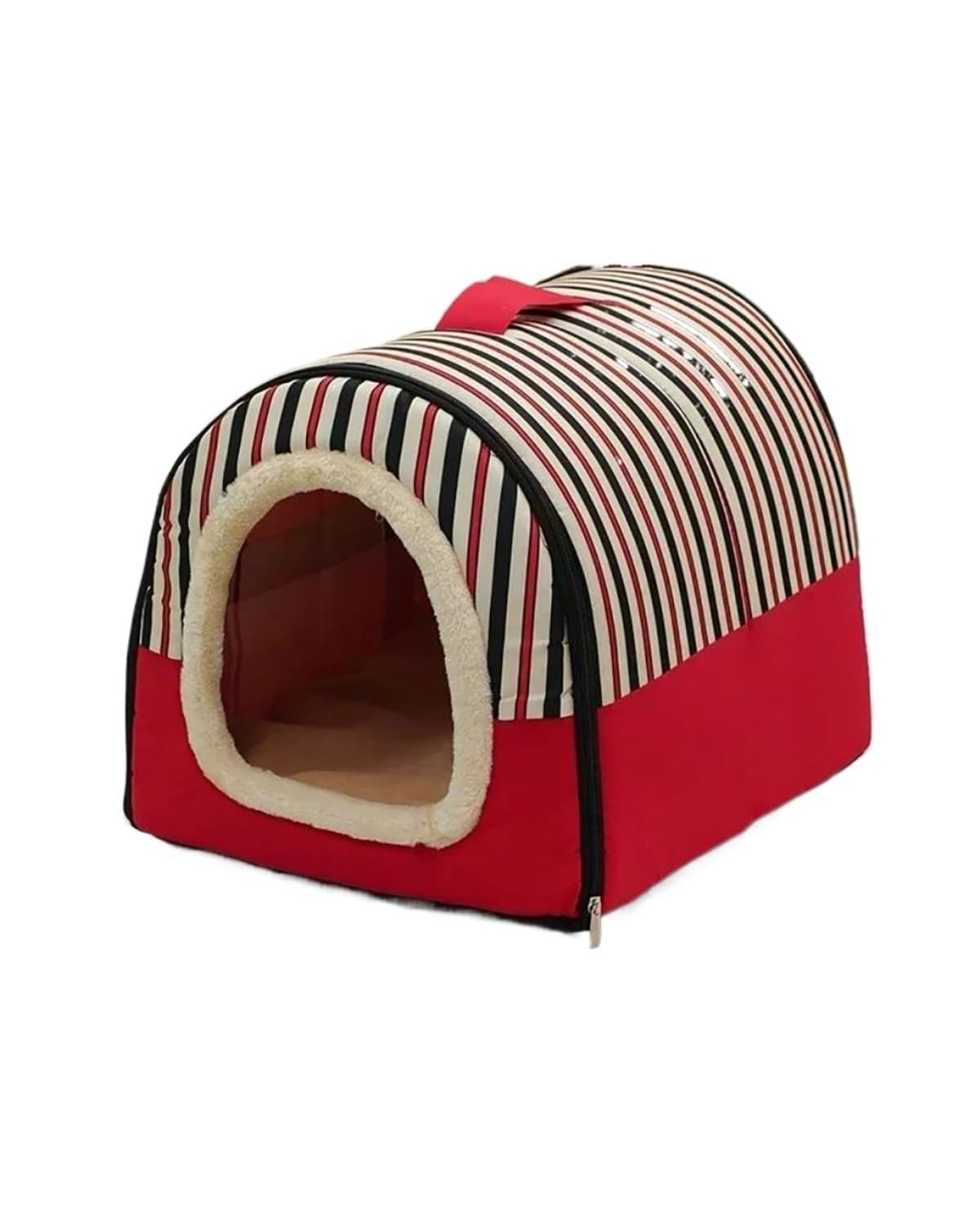 Hundesitz Auto Haustierbett Hundehütte Zwinger Weiches Zelt Für Den Innenbereich Geschlossener Warmer Plüsch-Schlafnestkorb Mit Abnehmbarem Kissen Reisezubehör Hunde Verstellbarer Hundeautositz(E,60X4 von SHUGWA