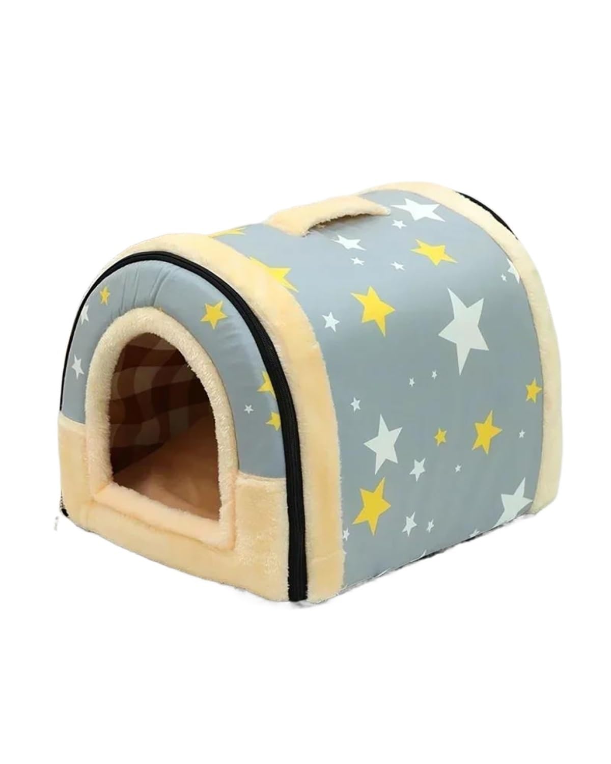 Hundesitz Auto Haustierbett Hundehütte Zwinger Weiches Zelt Für Den Innenbereich Geschlossener Warmer Plüsch-Schlafnestkorb Mit Abnehmbarem Kissen Reisezubehör Hunde Verstellbarer Hundeautositz(G,60X4 von SHUGWA