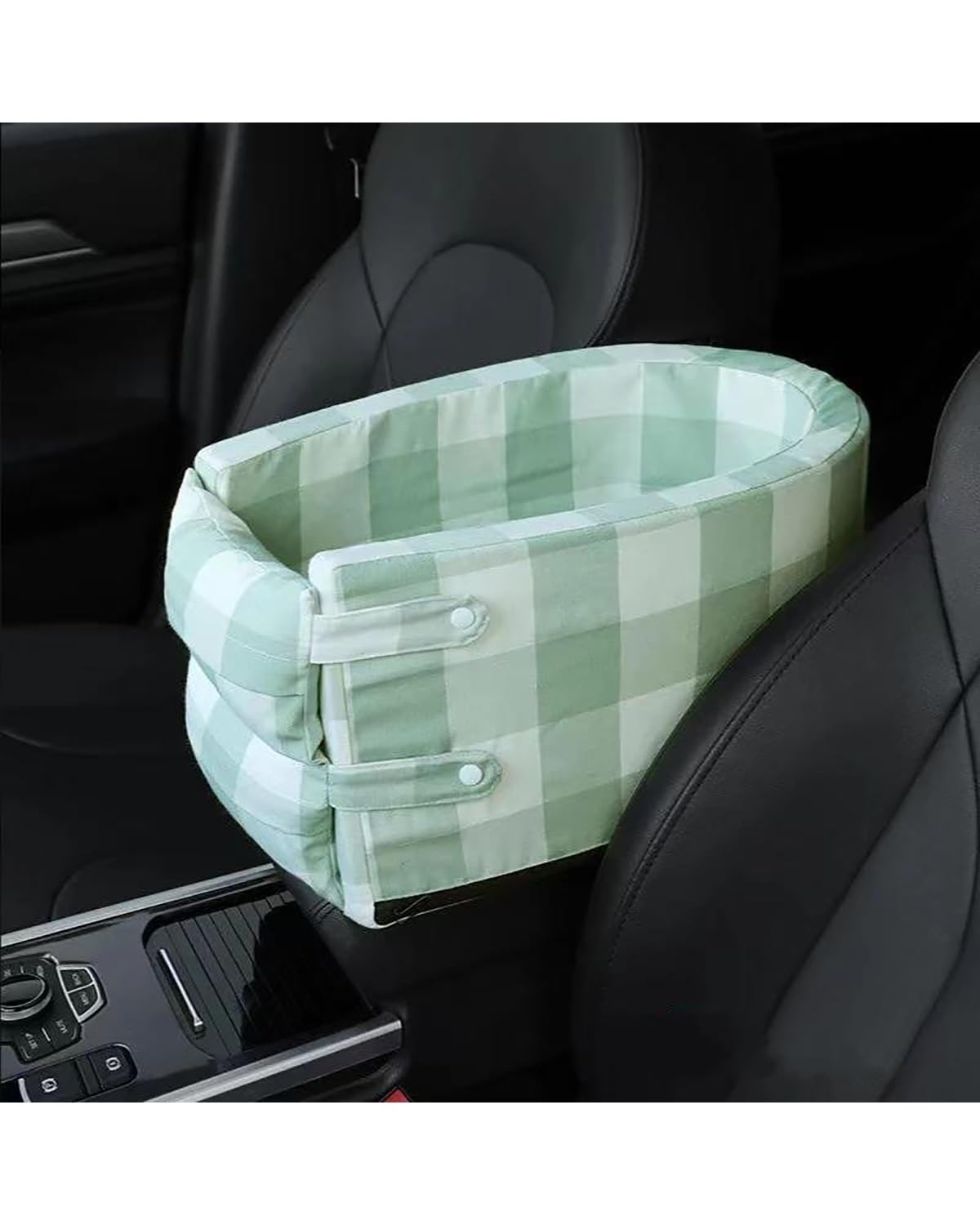 Hundesitz Auto Hundeauto Für Sitzträger Auto Hundekorb Welpenzubehör Für Auto Kleines Hundebett Haustier-Reisezubehör Verstellbarer Hundeautositz(Green and White) von SHUGWA