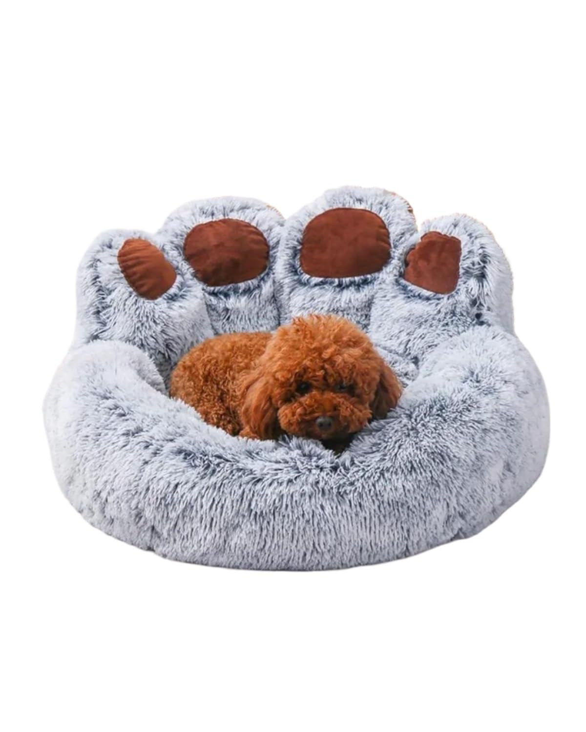 Hundesitz Auto Hundebett Katzen-Haustier-Sofa Niedliche Bärentatzenform Bequeme Gemütliche Haustier-Schlafbetten Kleine Mittelgroße Und Große Hundebetten Mit Weichem Verstellbarer Hundeautositz(Grey,6 von SHUGWA