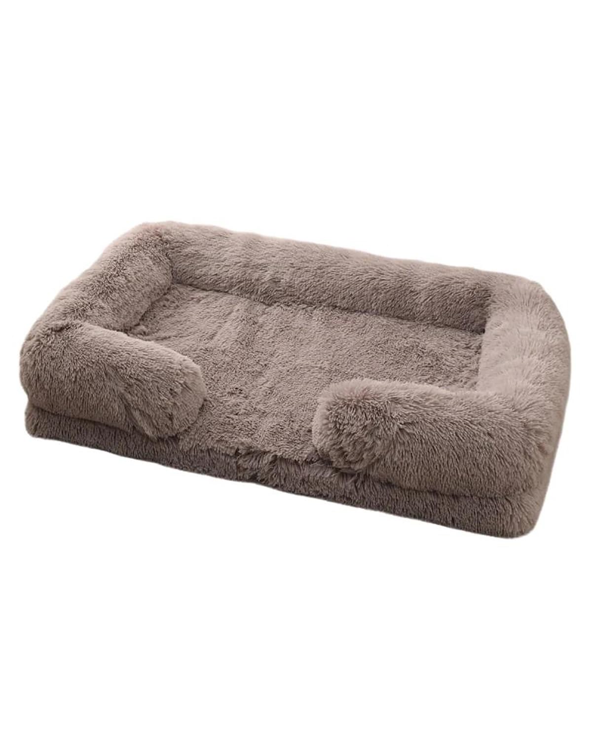 Hundesitz Auto Hundecouchbett Plüsch Und Bequem Beruhigendes Hundebett Rutschfeste Unterseite Orthopädische Hundebetten Mittelgroße Hunde Haustier Und Katzenbetten Verstellbarer Hundeautositz(Color 4, von SHUGWA