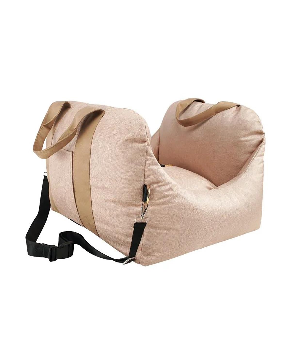 Hundesitz Auto Reise Hund Auto Für Sitz Abdeckung Waschbar Falten Hängematte Weiche Hohe Rebound Pet Träger Tasche Tragen Für Katzen Hunde Verstellbarer Hundeautositz(Rice White) von SHUGWA