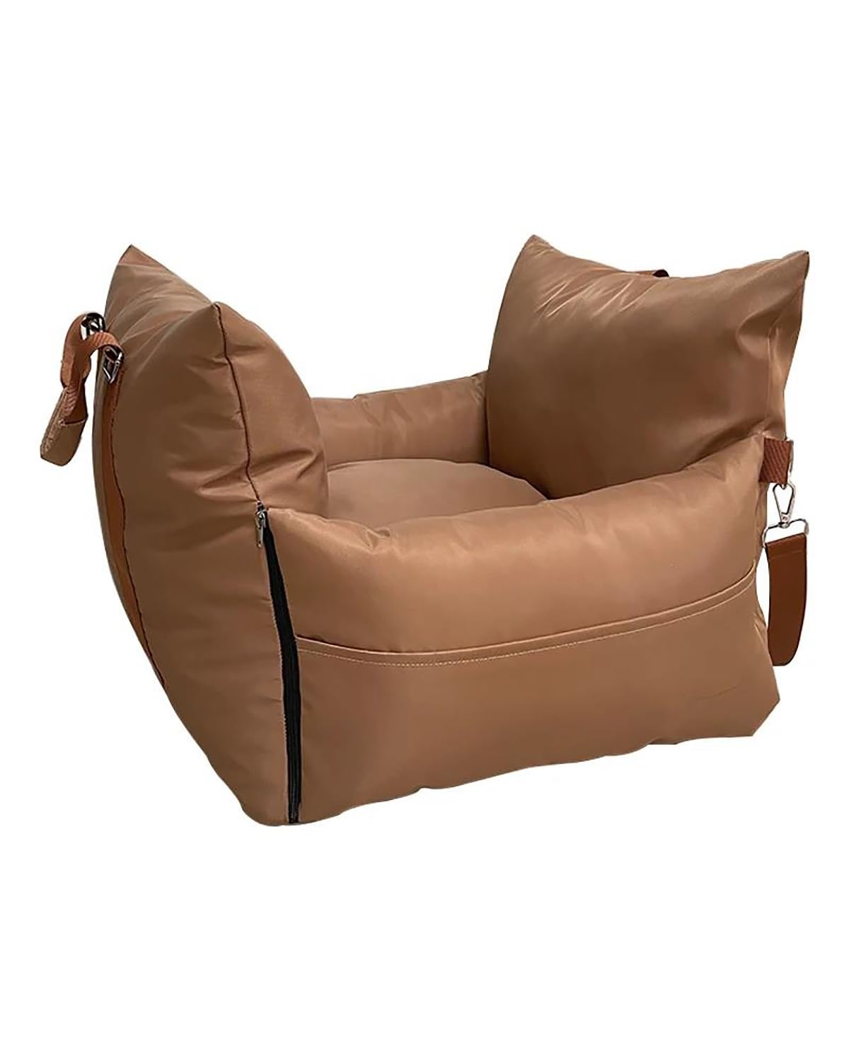 Hundesitz Auto Terproof Und Komfortables Haustier-Reiseauto Für Den Sitz Kleines Mittelgroßes Hundeauto Den Sitz Abnehmbarer Und Leicht Reinigender Welpen-Booster Verstellbarer Hundeautositz(Tea Brown von SHUGWA