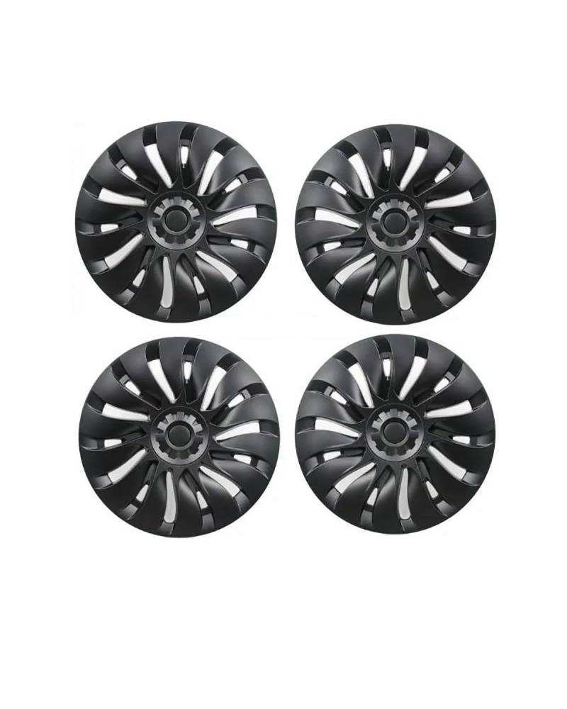 Radkappe 1PCS 4PCS Hub Cap Ersatz 19 Zoll Rad Kappe Für Teslaes Für Modell Für Y 2024 Radzierblenden(4PCS Bright Black) von SHUGWA