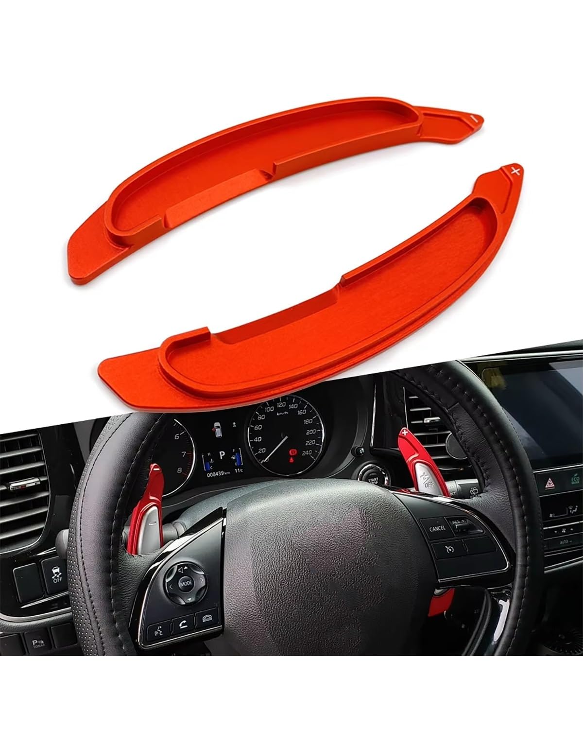 Schaltwippen Aluminium Auto Lenkrad Paddle Shifter Erweiterung Für Lancer Lenkrad Schaltwippen(Red) von SHUGWA