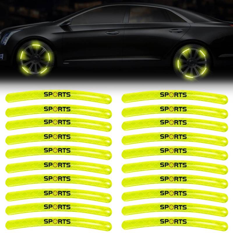 20 Pieces Reflective Stickers For Interior Wheel, Reflective Decoration, Car Tyres, Reflective Stickers, For Car, Bike, Motorcycles，Reflektierend Bei NäChtlicher Lichteinwirkung, Sicher Und Garantiert von SHUIYUE