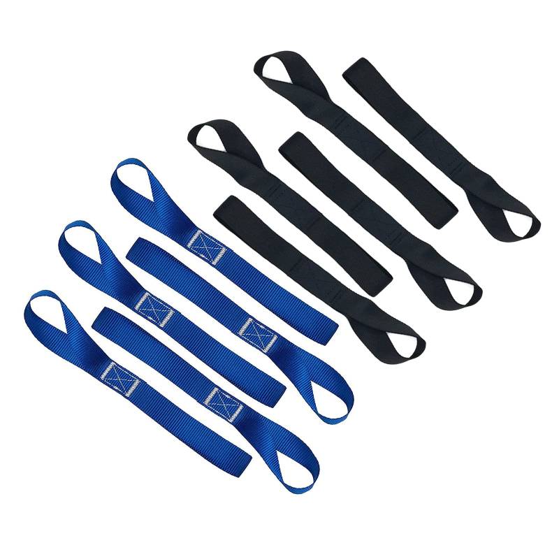 SHULLIN 10 Stück Motorrad Bike-Lashing Zurrschlaufen Motorrad Transportgurte Motorrad Transportsicherung weiche Schlaufen Spanngurte Spanngurt Tie Down Straps für Motorrad Transport(Blauschwarz) von SHULLIN