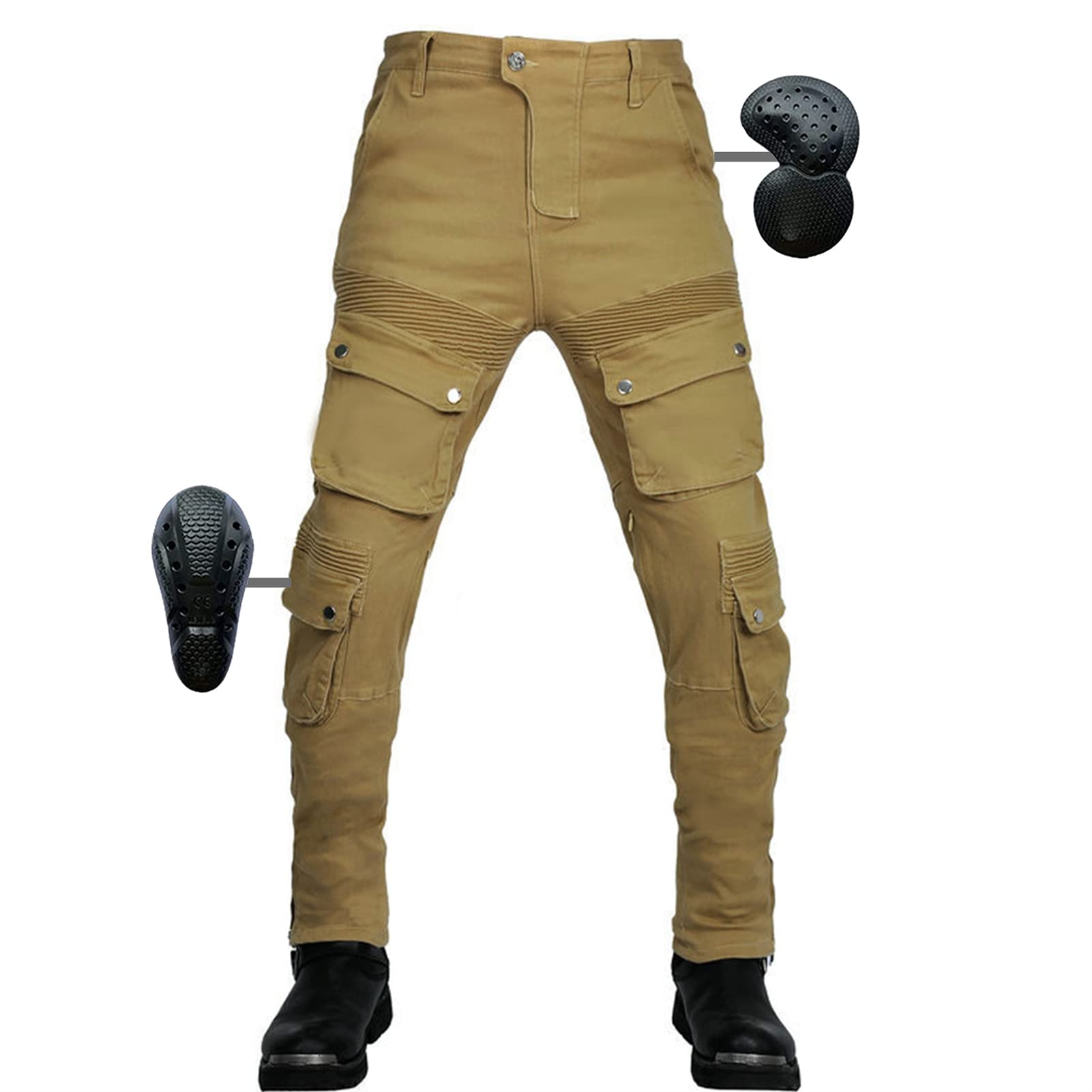 SHUOJIA Motorrad-Jeanshose Für Herren Damen, Sturzfeste Jeans Mit Geradem Bein Und 4 Arten Von Schutzausrüstung, Motorradhose Für Motorradrennfahrer (Style-3,3XL) von SHUOJIA