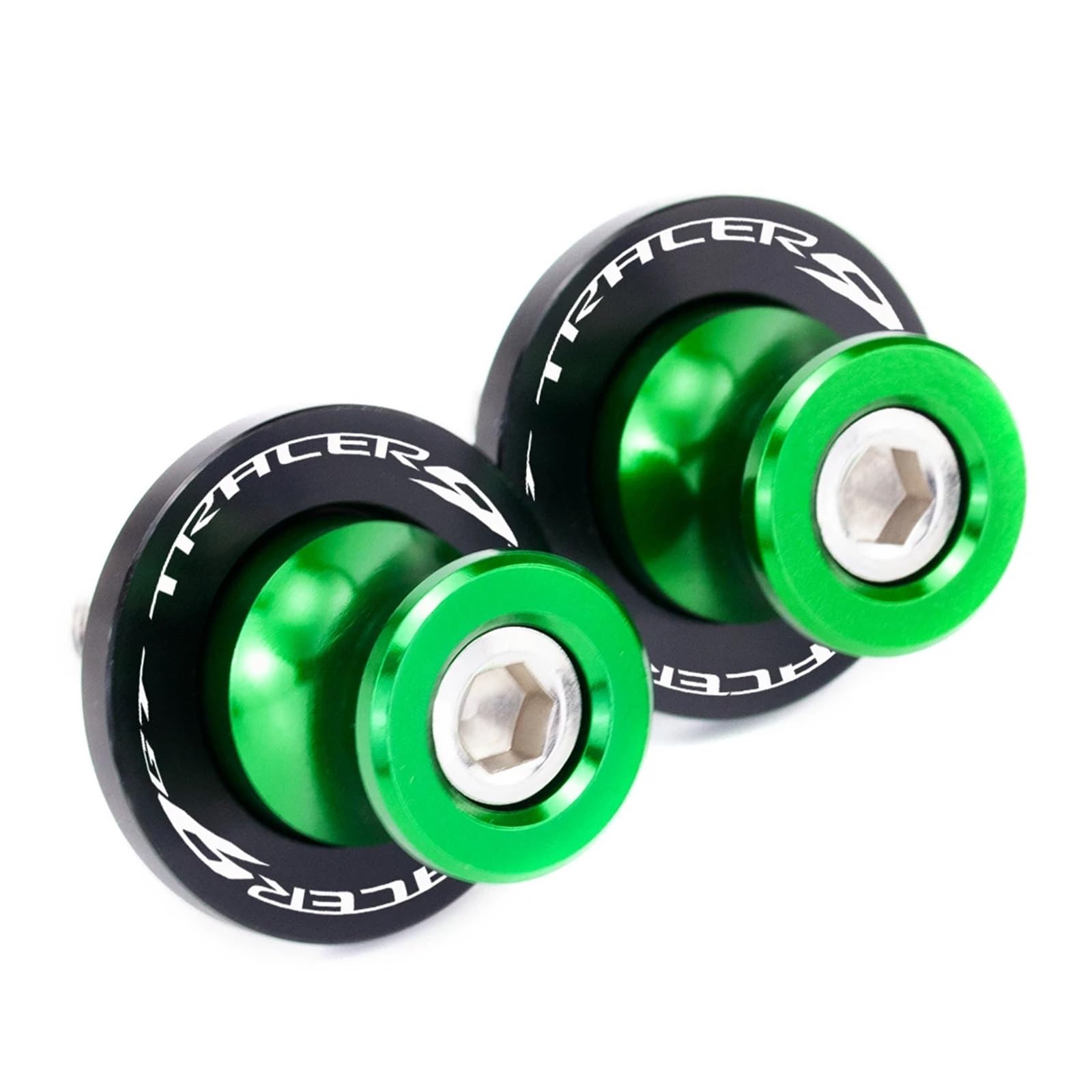 Motorrad Anti Crash Protector Für Yamaha Tracer9GT Tracer 9 Tracer 9GT 2021 Motorrad Schwinge Spool Slider Halterung Schraube Halterung Schraube 6MM Zubehör(Tracer 9GT Green) von SIBOUOU