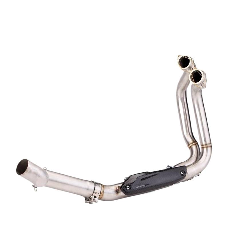 Motorrad-Endschalldämpfer Für F900 F900XR Motorrad Auspuffrohr Modifizierter Vorderabschnitt Slip-On Edelstahl Front Mid Link Pipe Mit Carbonabdeckung(Type-B) von SIBOUOU