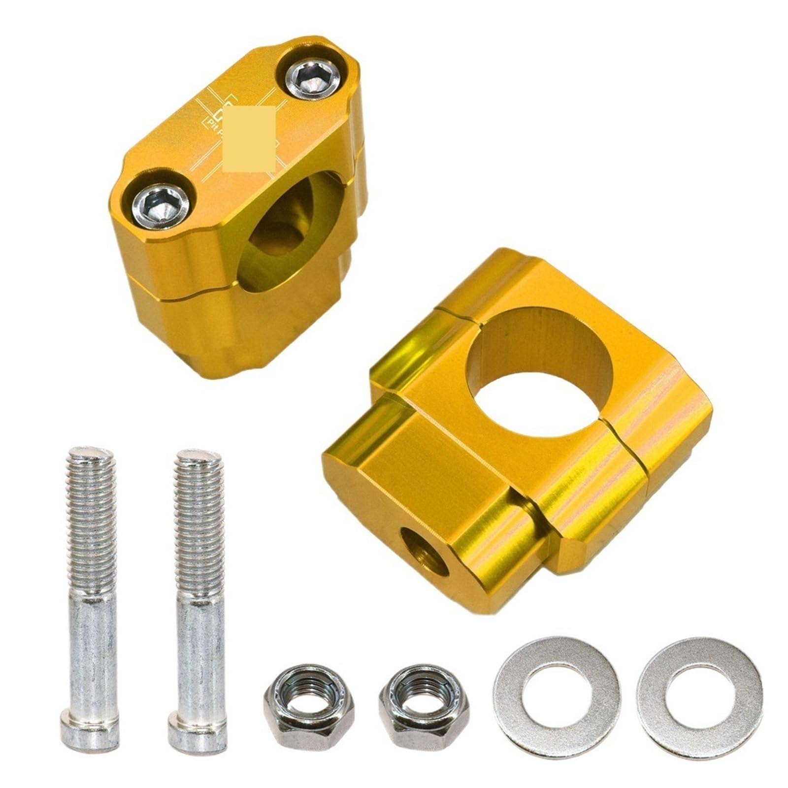 Motorrad Lenker Riser 1-1/8 "28mm CNC Motorrad Lenker Bar Clamp Riser Adapter Für Dirt Pit Bike Motocross Zubehör(M12 Gold) von SIBOUOU