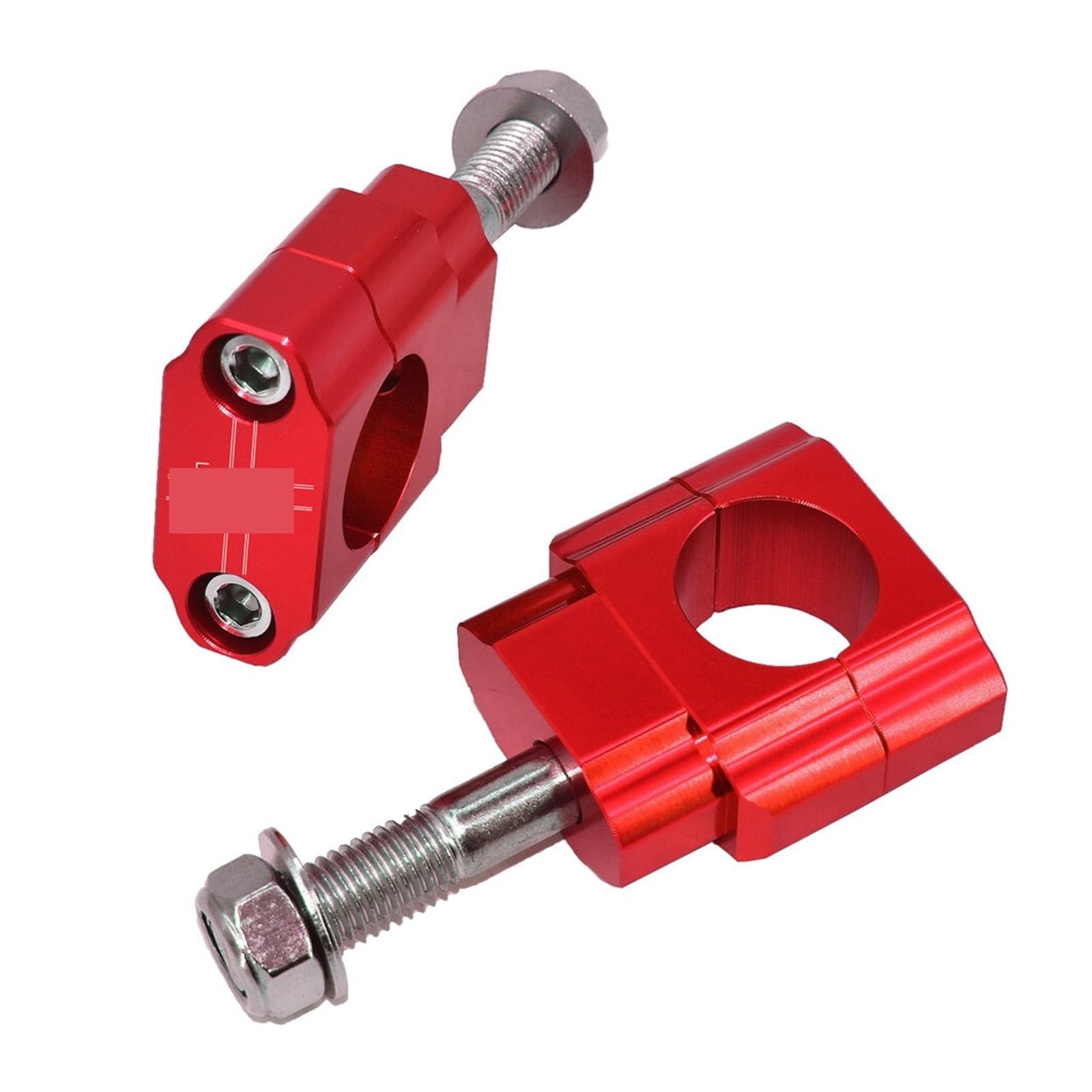 Motorrad Lenker Riser 1-1/8 "28mm CNC Motorrad Lenker Bar Clamp Riser Adapter Für Dirt Pit Bike Motocross Zubehör(M12 Red) von SIBOUOU