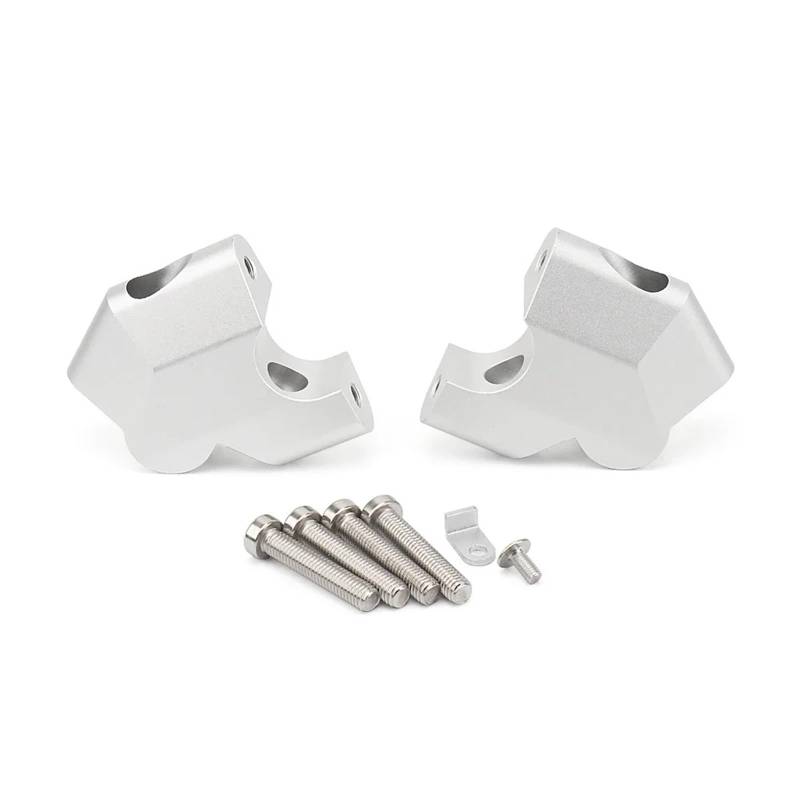 Motorrad Lenker Riser 1 Paar Aluminium-Motorrad-Lenkerklemmen, Lenkererhöhungen, Silberne Adapter für Ducati Desert von SIBOUOU