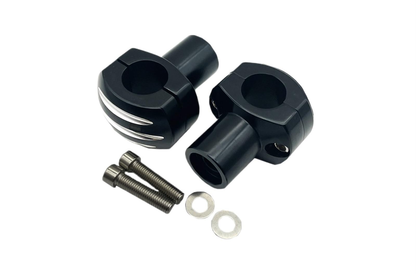 Motorrad Lenker Riser 1" & 25MM Feste Motorrad-Riser-Klemme, CNC-Lenker-Riser-Kit, Für Sportster Dyna-Halterung Für CBR Bobber Chopper(C Black) von SIBOUOU