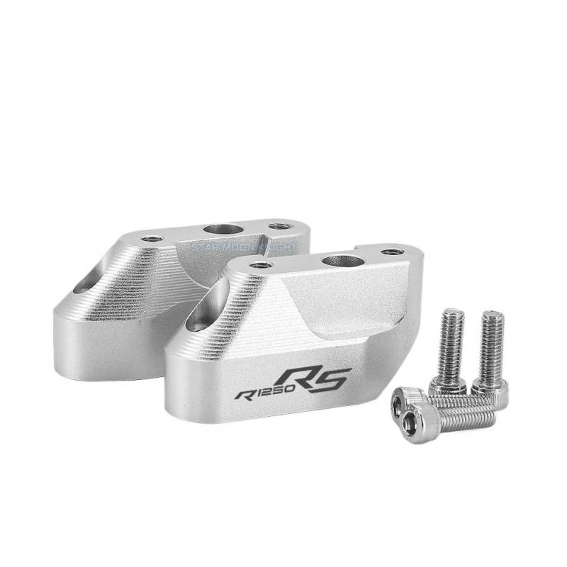 Motorrad Lenker Riser Für R1200RS 2015-2020 R1250RS 2019-2021 R 1200 1250 RS Motorradzubehör Lenker Riser Klemme Zurück Bewegen Halterung(Silver-R1250RS) von SIBOUOU