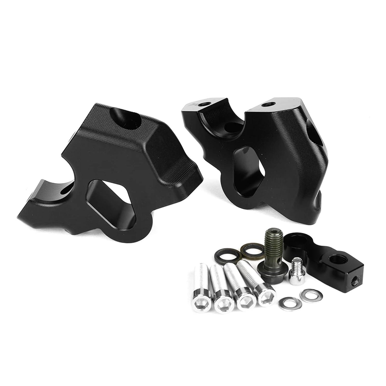 Motorrad Lenker Riser Für R1300 GS R 1300 GS 2024 Aufrechtes Rohr Handbewegungsclip Rückwärtsclip Höhenverlängerungszubehör Für CNC-Regler Sitzposition(Black) von SIBOUOU