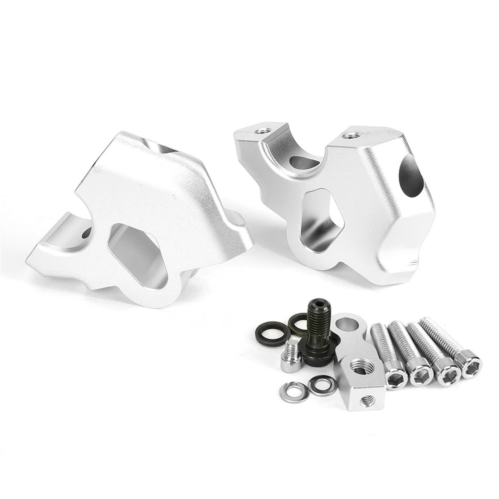 Motorrad Lenker Riser Für R1300 GS R 1300 GS 2024 Aufrechtes Rohr Handbewegungsclip Rückwärtsclip Höhenverlängerungszubehör Für CNC-Regler Sitzposition(Silver) von SIBOUOU