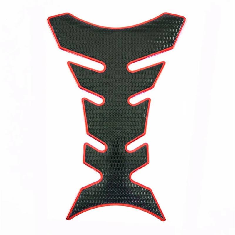 Motorrad-Tank-Aufkleber Carbon Fiber Motorrad Aufkleber Gas Öl Kraftstoff Tank Schutz Aufkleber Fall Für Z750 Z1000 Ninja 250 650 ZX-6R ZX-10R ER-6N(Red) von SIBOUOU