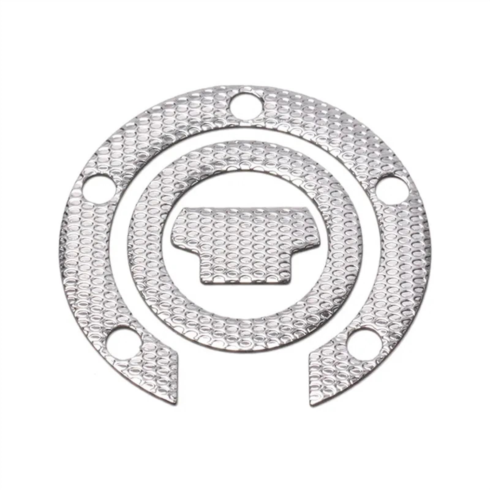 Motorrad-Tank-Aufkleber Motorrad Carbon Gas Öl Kappe Tank Pad Schutz Aufkleber Für Yamaha R1/R6 FZ1 FZ6 FZ6N/8N/09 FZ1000 BT1100 FJR1300 MT07/09 TDM90(Silver) von SIBOUOU