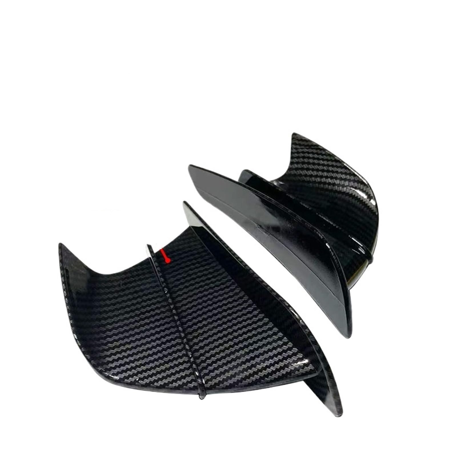 Motorradspoiler Für Ninja 650 400 300 250 H2R ZX14R ZX10R ZX6R Z H2 1000 SX Verkleidung Seite Winglet Aerodynamische Flügel Deflektor Spoiler(Glossy Carbon Look) von SIBOUOU