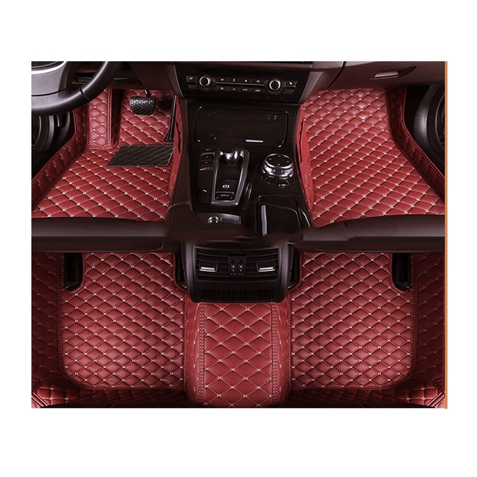 Auto-Fußmatten Für Toyota Für Prius 2006 2007 2008 2009 2010 2011 Custom Foot Pads Automobile Carpet Cover Interior Autofußmatten-Einlagen(Wine) von SICOTTON