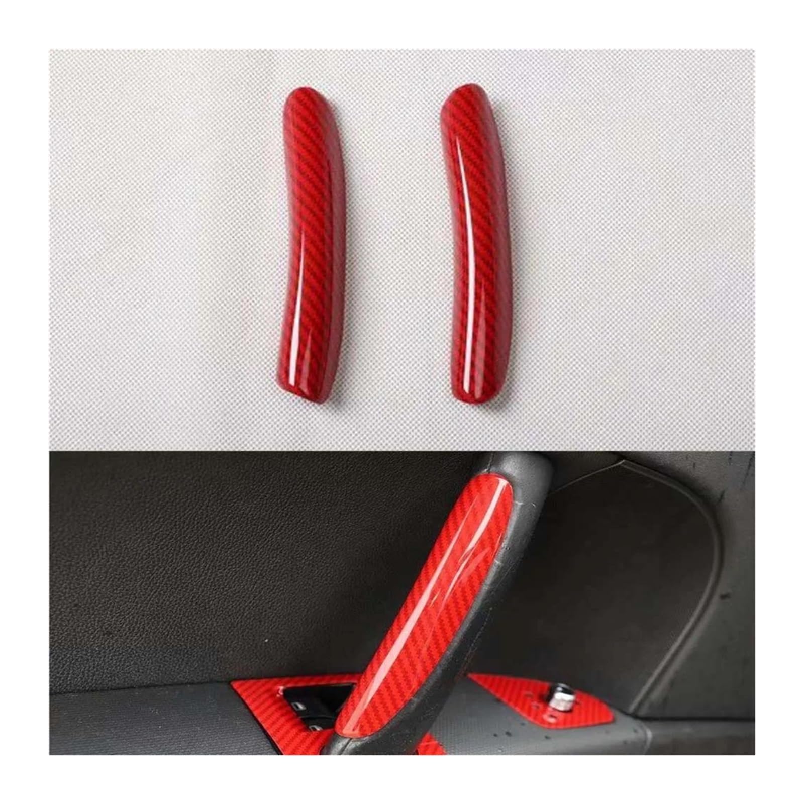 Für TT 2008 2009 2010 2011 2012 2013 2014 Auto-Innentürgriff-Griff-Dekorationsstreifen Zierleiste Auto-Innenleisten(Carbon Fiber Red) von SICOTTON