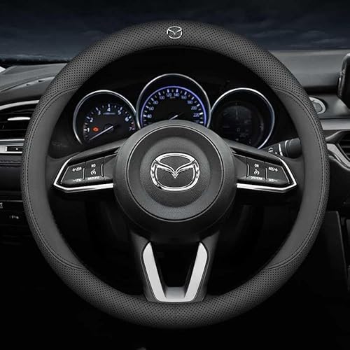 Auto-Lenkradbezug für Mazda 2 3 5 6 MX-5 MX-30 CX3 CX-30 CX-5 CX-50 CX-7 CX-8 CX-9, Mikrofaser, rutschfest, bequem, elastisch, Lenkradbezug von SICUEAUA