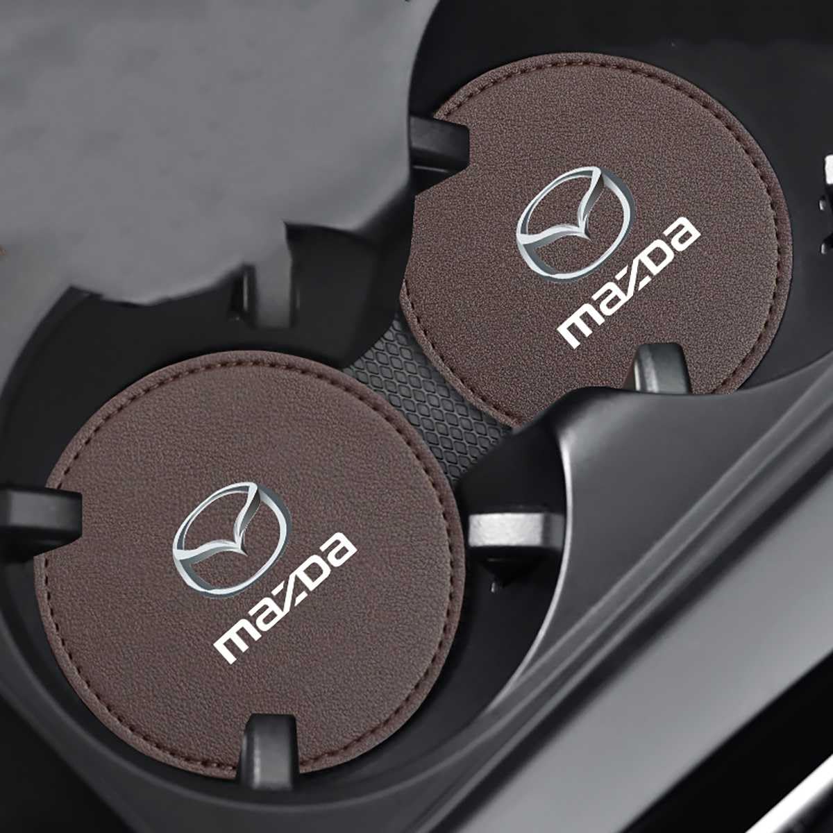 SICUEAUA 2 Stück Auto-Untersetzer für Mazda 2 Speed CX9 CX5 CX30 CX3 CX7 RX8 RX7 626 6 Atenza MX5 323 3 Axela, rutschfeste, stoßfeste Auto-Untersetzer für Getränkehalter, Autozubehör von SICUEAUA