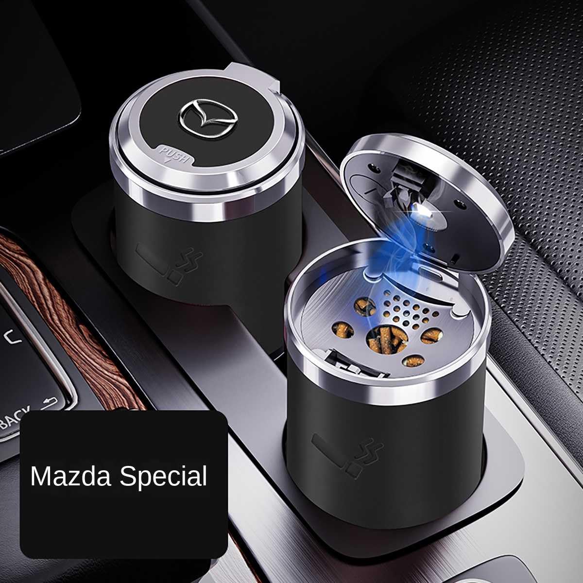 SICUEAUA Auto Aschenbecher Für Mazda 2 Speed CX9 CX5 CX30 CX3 CX7 RX8 RX7 626 6 Atenza MX5 323 3 Axela, Tragbare Rauchfrei Stand Zylinder Zigarette Abfalleimer Auto Innen Zubehör von SICUEAUA