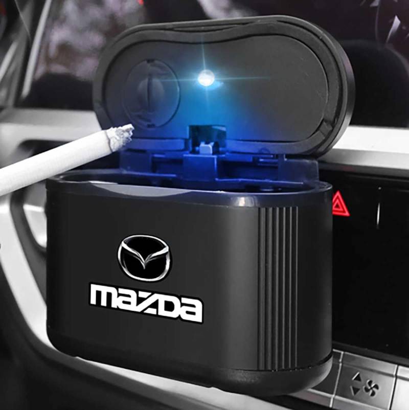 SICUEAUA Auto Aschenbecher Für Mazda 3 Axela 6 ATENZA MX-5 CX-3 CX-4 CX-5, Tragbare Rauchfrei Stand Zylinder Zigarette Abfalleimer Auto Innen Zubehör von SICUEAUA