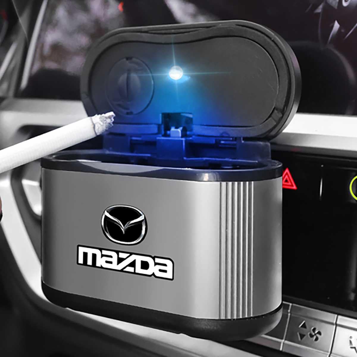 SICUEAUA Auto Aschenbecher Für Mazda CX-3 CX-30 CX-4 CX-5 CX-50 CX-60 CX-7 CX-8 CX-9 CX-90, Tragbare Rauchfrei Stand Zylinder Zigarette Abfalleimer Auto Innen Zubehör von SICUEAUA