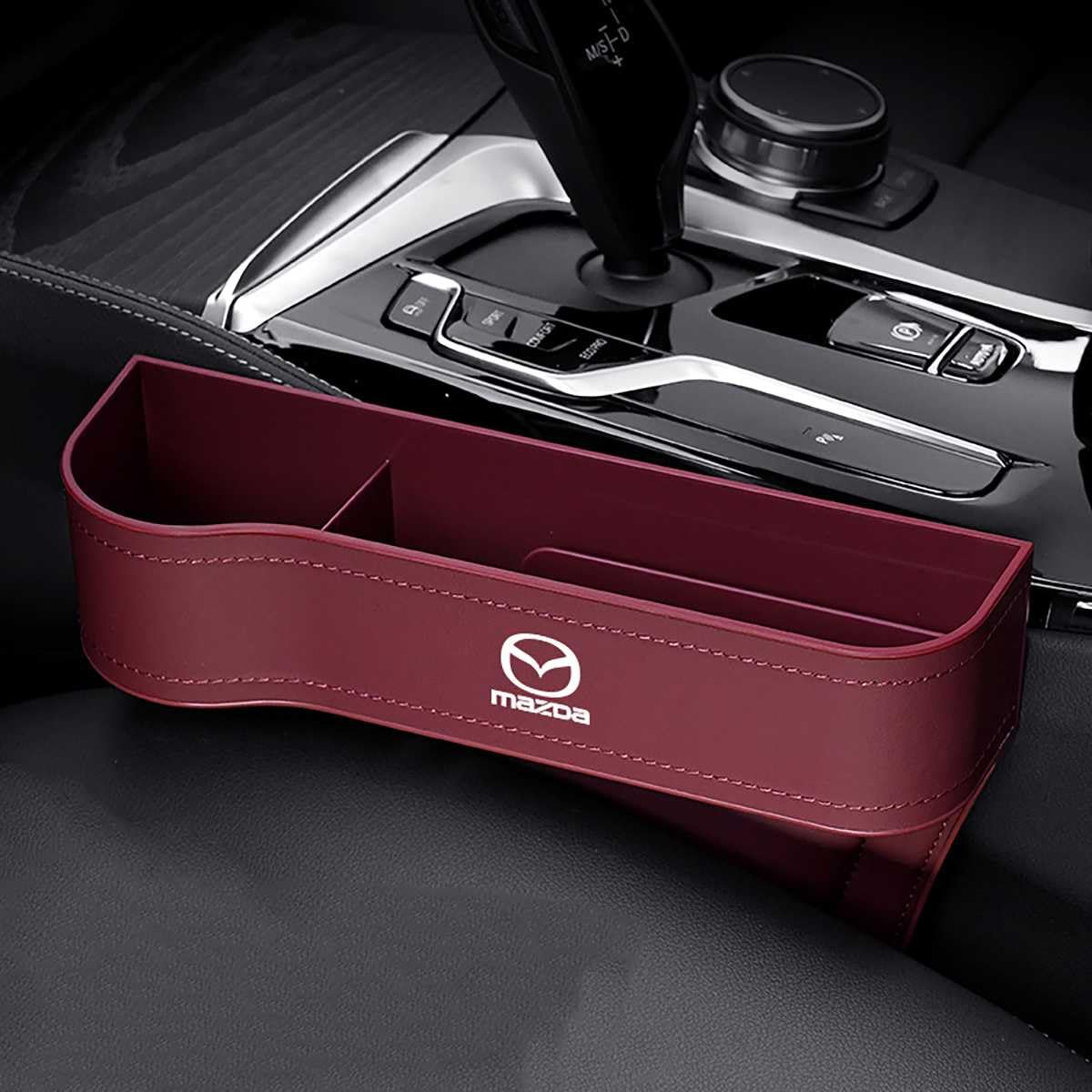 SICUEAUA Autositzlücken Organizer für Mazda 2 3 5 6 MX5 MX30 CX30 CX5 CX50, Leder Autositz Lücken Organizer Aufbewahrungsbox für Autositze von SICUEAUA