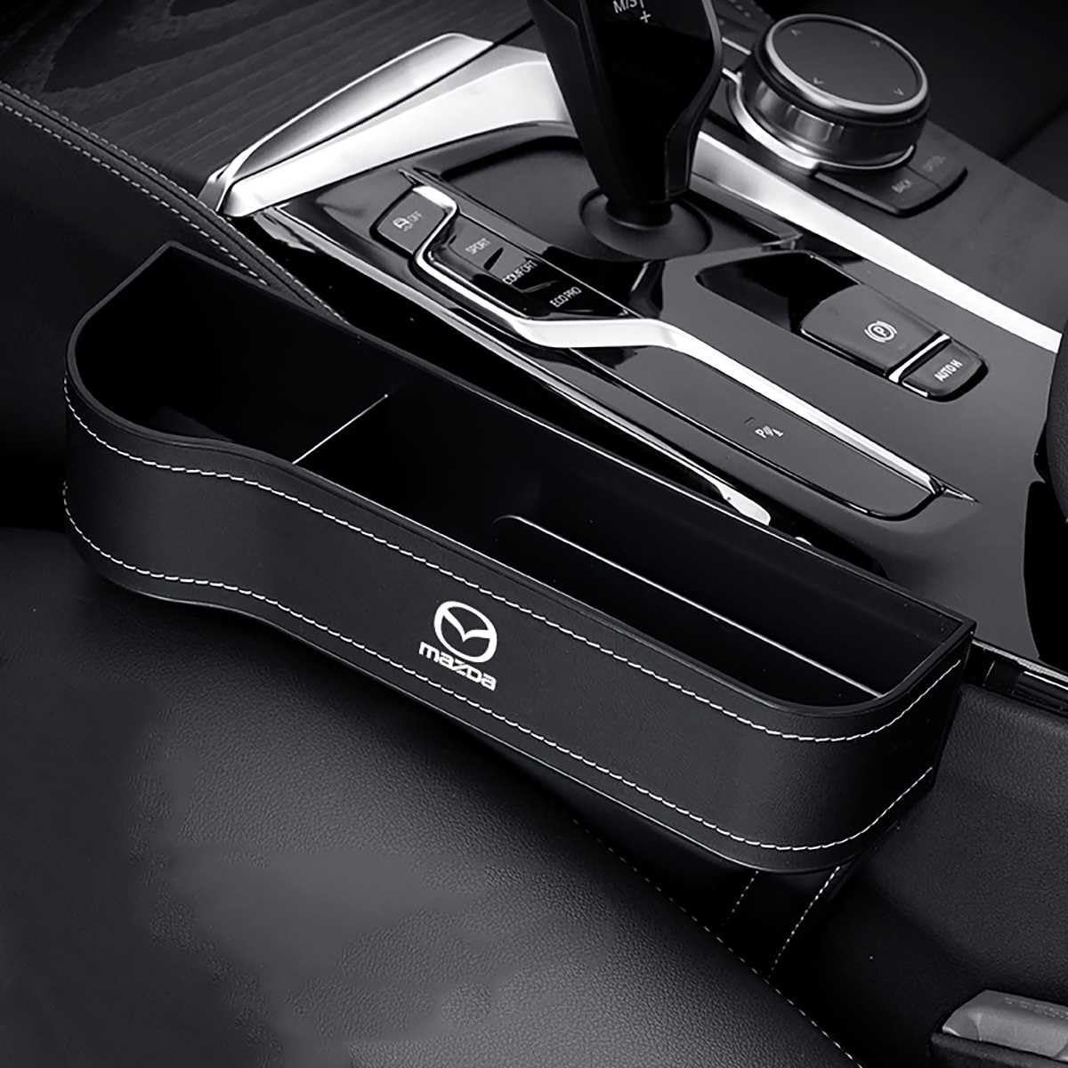 SICUEAUA Autositzlücken Organizer für Mazda 2 Speed CX9 CX5 CX30 CX3 CX7 RX8 RX7 626 6 Atenza MX5 323 3 Axela, Leder Autositz Lücken Organizer Aufbewahrungsbox für Autositze von SICUEAUA